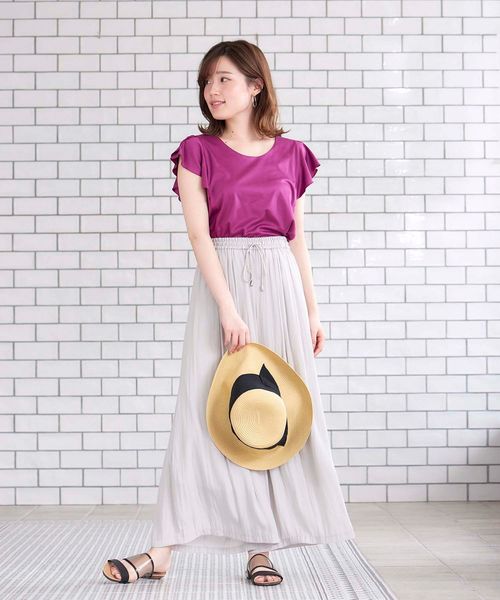 le.coeur blanc（ルクールブラン）の「ペタルスリーブカットソー（Tシャツ/カットソー・レディース・ブラック/パープル/オフホワイト/カーキオリーブ/キャメル・38）」の21枚目の写真