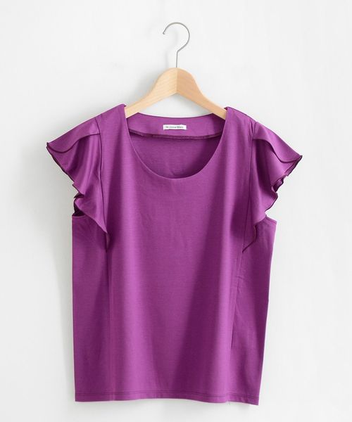 le.coeur blanc（ルクールブラン）の「ペタルスリーブカットソー（Tシャツ/カットソー・レディース・ブラック/パープル/オフホワイト/カーキオリーブ/キャメル・38）」の22枚目の写真