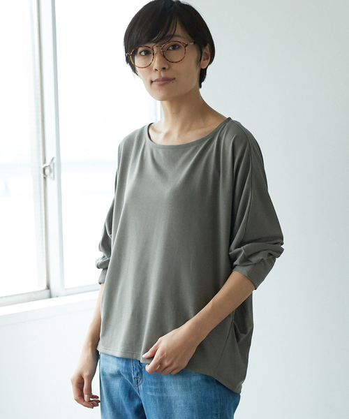 AMERICAN HOLIC（アメリカンホリック）の「・ドルマン脇タックカットプルオーバー（Tシャツ/カットソー・レディース・オフホワイト/カーキ/ブラック/ネイビー・FREE）」の3枚目の写真