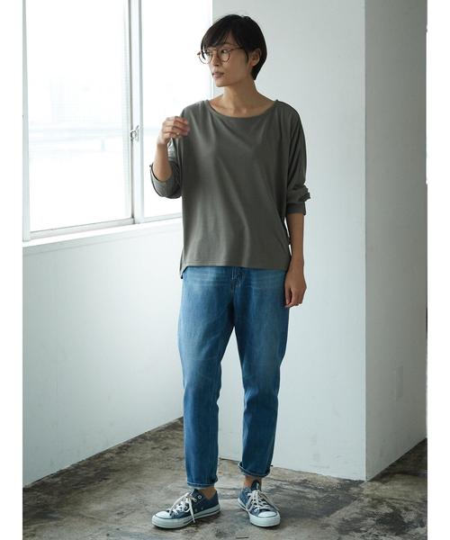 AMERICAN HOLIC（アメリカンホリック）の「・ドルマン脇タックカットプルオーバー（Tシャツ/カットソー・レディース・オフホワイト/カーキ/ブラック/ネイビー・FREE）」の10枚目の写真