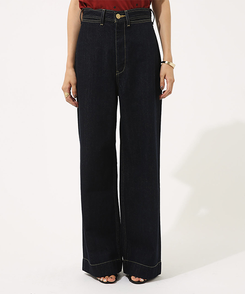 AZUL by moussy（アズールバイマウジー）の「ダーツワイドデニム（デニムパンツ・レディース・ワンウォッシュ/ブルー・MEDIUM/LARGE/X-SMALL/SMALL）」の6枚目の写真