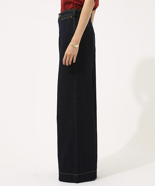 AZUL by moussy（アズールバイマウジー）の「ダーツワイドデニム（デニムパンツ・レディース・ワンウォッシュ/ブルー・MEDIUM/LARGE/X-SMALL/SMALL）」の7枚目の写真