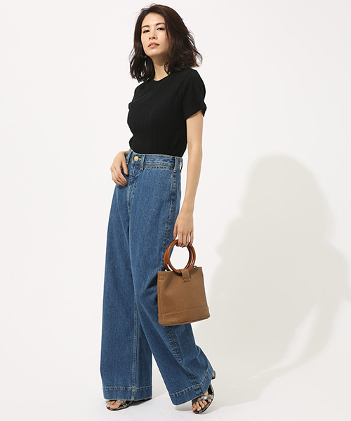 AZUL by moussy（アズールバイマウジー）の「ダーツワイドデニム（デニムパンツ・レディース・ワンウォッシュ/ブルー・MEDIUM/LARGE/X-SMALL/SMALL）」の12枚目の写真