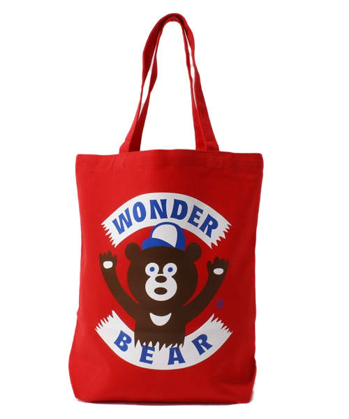 BEAMS T(ビームスティー)の「The Wonderful!design works. / WONDER BEAR TOTE(トートバッグ・メンズ・ナチュラル/ブラック/レッド・ONE SIZE)」の3枚目の写真