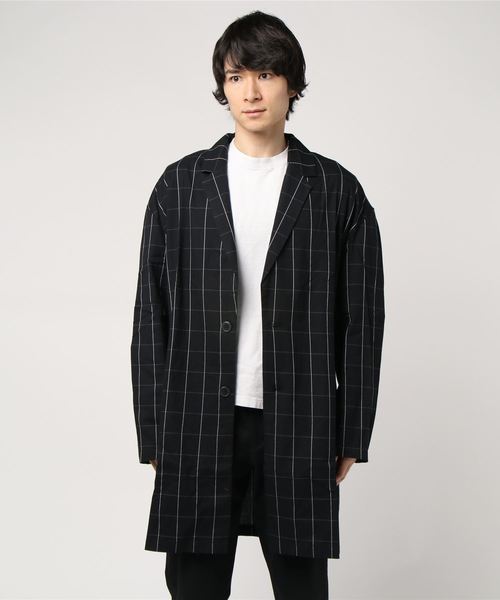 チェックオーバーコート チェックオーバーコート