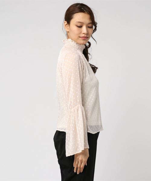 archives（アルシーヴ）の「ハイネックドビーブラウス（シャツ/ブラウス・レディース・ブラック/オフホワイト/アイボリー・MEDIUM）」の4枚目の写真