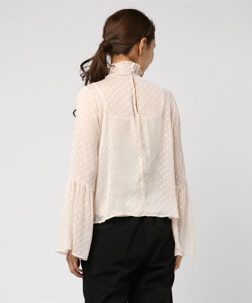 archives（アルシーヴ）の「ハイネックドビーブラウス（シャツ/ブラウス・レディース・ブラック/オフホワイト/アイボリー・MEDIUM）」の5枚目の写真