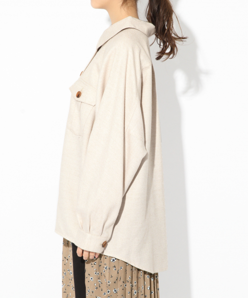 Heather（ヘザー）の「メランジＢＩＧシャツ　 830713（シャツ/ブラウス・レディース・ホワイト/ベージュ/ピンク・FREE）」の14枚目の写真