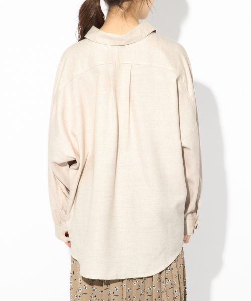 Heather（ヘザー）の「メランジＢＩＧシャツ　 830713（シャツ/ブラウス・レディース・ホワイト/ベージュ/ピンク・FREE）」の4枚目の写真