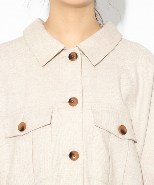 Heather（ヘザー）の「メランジＢＩＧシャツ　 830713（シャツ/ブラウス・レディース・ホワイト/ベージュ/ピンク・FREE）」の9枚目の写真