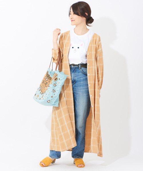 チェック柄シャツワンピース チェック柄シャツワンピース
