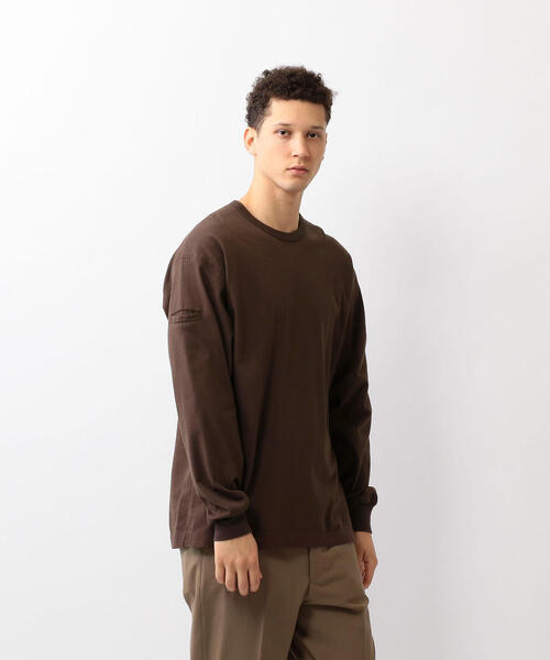 Steven Alan(スティーブンアラン)の「<tone> POCKET LONG SLEEVE TEE/Tシャツ(Tシャツ/カットソー・メンズ・ブラウン/グレー・3/2)」の2枚目の写真