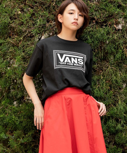 VANS(バンズ)の「VANS/ヴァンズ Checker Box Logo S/S T-Shirt(Tシャツ/カットソー・メンズ・ホワイト/オレンジ/ブラック・M/XL/S/L)」の5枚目の写真