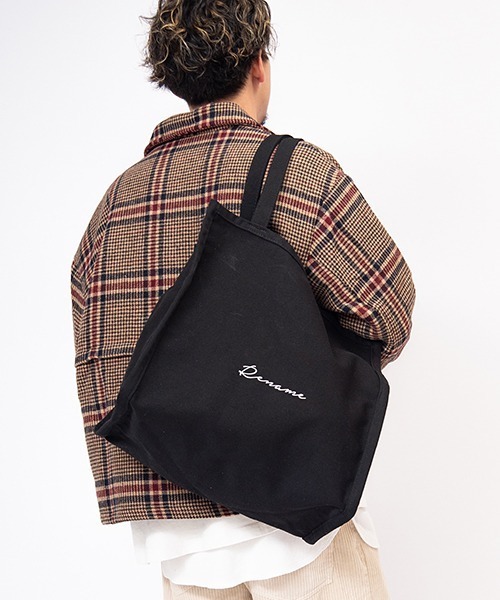 DEVICE（デバイス）の「Rename 帆布 スクエア BOX  ビッグ トートバッグ  A4収納可能（トートバッグ・レディース・ブラック/ナチュラル/アイボリー系1/ブラック系その他・FREE）」の6枚目の写真