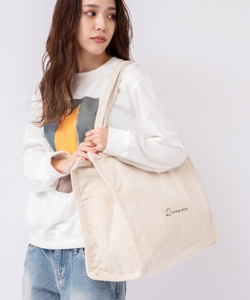 DEVICE（デバイス）の「Rename 帆布 スクエア BOX  ビッグ トートバッグ  A4収納可能（トートバッグ・レディース・ブラック/ナチュラル/アイボリー系1/ブラック系その他・FREE）」の18枚目の写真