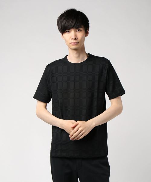 GGD(ジージーディー)の「日本製リンクスジャカードクルー(Tシャツ/カットソー・メンズ・ホワイト/ブラック/グレー・46/48)」の13枚目の写真