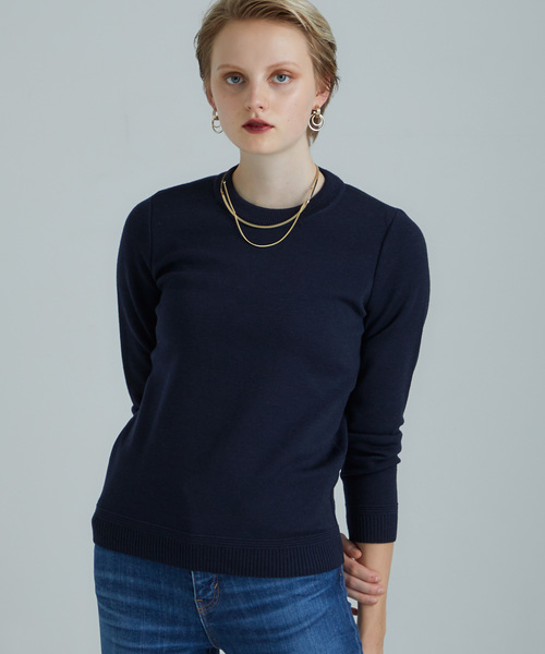 WRAPINKNOT(ラッピンノット)の「【WRAPINKNOT】新奇跡のクルーネックニット(ニット/セーター・レディース・ネイビー/レッド/オフホワイト/ピンク/ベージュ・0/1)」の3枚目の写真