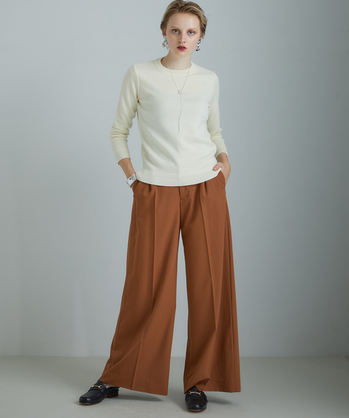 WRAPINKNOT(ラッピンノット)の「【WRAPINKNOT】新奇跡のクルーネックニット(ニット/セーター・レディース・ネイビー/レッド/オフホワイト/ピンク/ベージュ・0/1)」の8枚目の写真