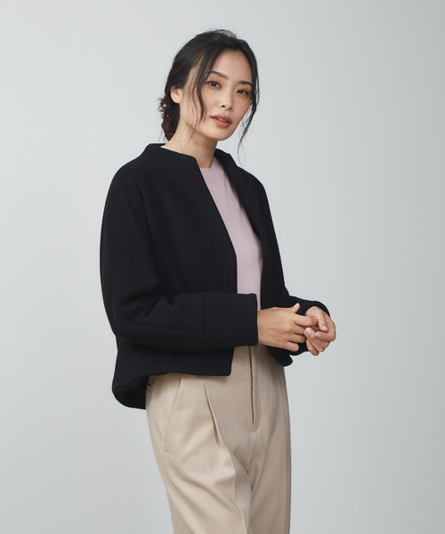 qualite（カリテ）の「【昨年も大ヒット】ショートビーバーコート（トレンチコート・レディース・オフホワイト/ピンク/グレイッシュベージュ/ブラック/ベージュ・36/38）」の3枚目の写真