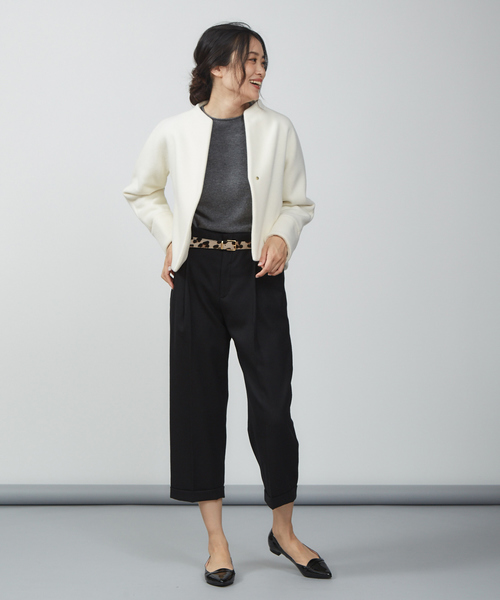 qualite（カリテ）の「【昨年も大ヒット】ショートビーバーコート（トレンチコート・レディース・オフホワイト/ピンク/グレイッシュベージュ/ブラック/ベージュ・36/38）」の9枚目の写真