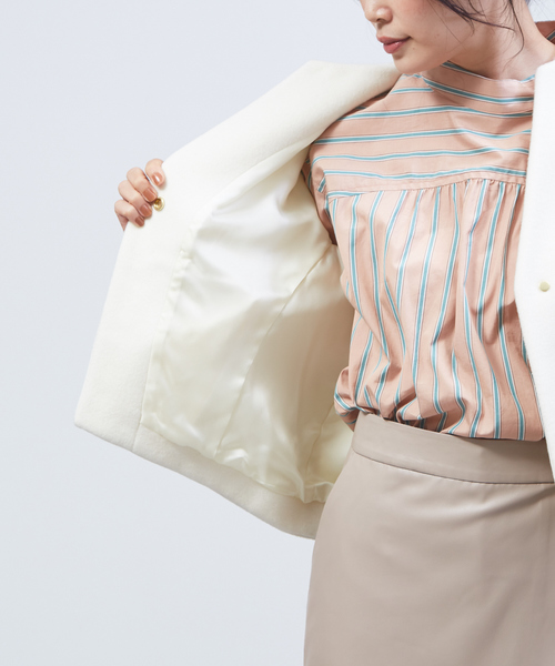 カリテ　ショートビーバーコート　ベージュ　M qualite（カリテ）の「【昨年も大ヒット】ショートビーバーコート