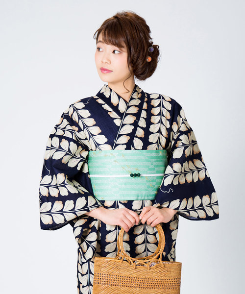 kimonomachi(キモノマチ)の「レディース 浴衣帯 自然な形の作り帯 小袋帯 半幅帯 浴衣帯 角出し風タイプ(和装小物・レディース・パープル/イエロー/オレンジ/インディゴブルー/ライトグリーン/エメラルド/グリーン系その他/ブルー系その他/ライトパープル/ライトイエロー/オレンジ系その他/レッド系その他/レッド系その他2/ネイビー・ONE SIZE)」の19枚目の写真