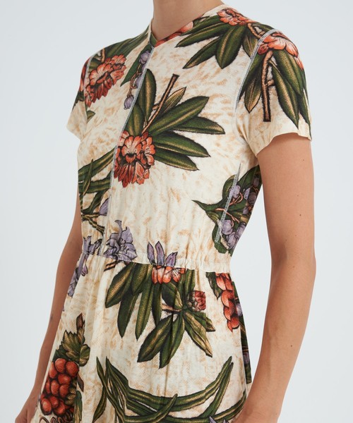 ハッピーな週末くん 木彫りフラワープリント ワンピース 超高品質で人気の ハッピーな週末くん 木彫りフラワープリント ワンピース 超高品質で人気の