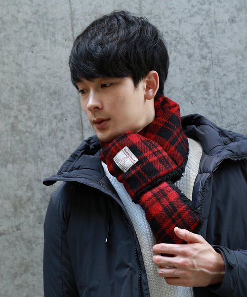 HARRIS TWEED(ハリスツイード)の「【WEB限定】ハリスツイード生地使用 差し込みマフラー / Harris Tweed(ストール/ショール・メンズ・ブラック系1/グレー系1/レッド系3・00)」の13枚目の写真