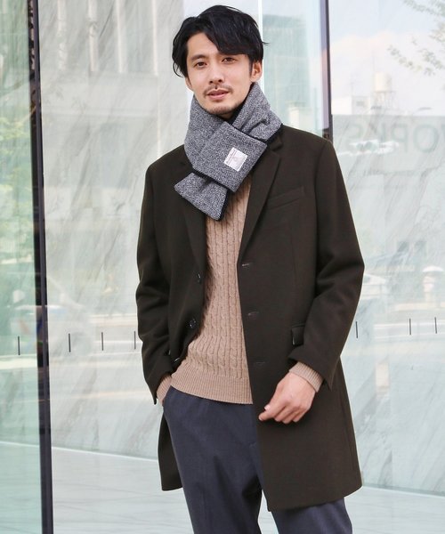 HARRIS TWEED(ハリスツイード)の「【WEB限定】ハリスツイード生地使用 差し込みマフラー / Harris Tweed(ストール/ショール・メンズ・ブラック系1/グレー系1/レッド系3・00)」の12枚目の写真