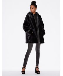 【冬コーデ】アルマーニエクスチェンジ エコファー ボア ムートンコート ARMANI EXCHANGE（アルマーニエクスチェンジ）の「【A|X