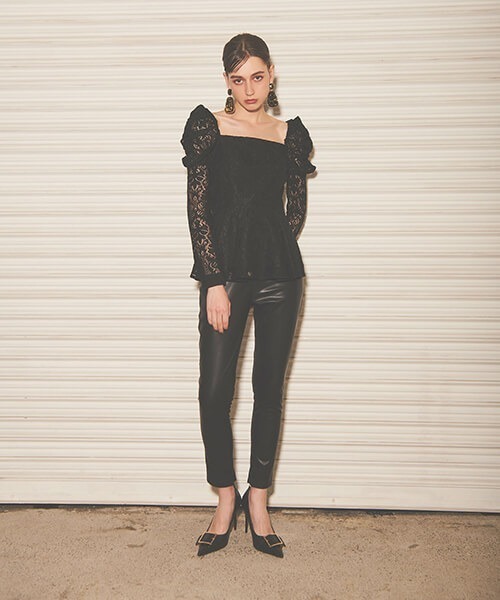 EIMY ISTOIRE(エイミーイストワール)の「フロントボタンフェイクレザーパンツ(その他パンツ・レディース・ブラック・SMALL/MEDIUM)」の7枚目の写真