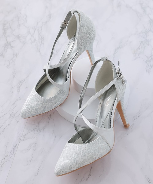 PourVous（プールヴー）の「クロスベルトレースパンプス 結婚式  フォーマル オケージョン 同窓会（パンプス・レディース・ベージュ/ブラック/シルバー・23.0cm/23.5cm/24.0cm/24.5cm/22.5cm/22.0cm）」の6枚目の写真