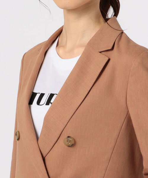 セール】麻混ドライツイルダブルジャケット（テーラードジャケット