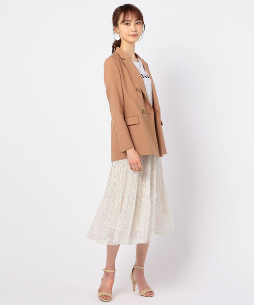 セール】麻混ドライツイルダブルジャケット（テーラードジャケット