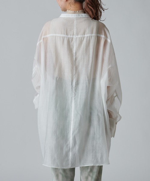 mystic(ミスティック)の「アームスリットシアーシャツ(シャツ/ブラウス・レディース・ブラウン/レッド/オフホワイト/ピンク・FREE)」の14枚目の写真