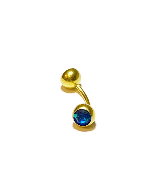 MORPH(モルフ)の「MORPH モルフ スワロフスキーボディピアスキャッチ 16ゲージ 6mm GOLD(ピアス(片耳用)・レディース・レインボー/ブルー/レッド/クリア/エメラルド/ライトグリーン/ブラック/ライトピンク/スカイブルー/ラベンダー/ローズ/バイオレット・6)」の1枚目の写真