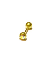 MORPH モルフ スワロフスキーボディピアスキャッチ 16ゲージ 6mm GOLD
