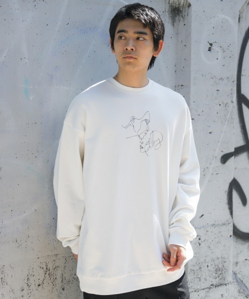 PBLIM(ページボーイリム)の「【PAGEBOYLIM】センガイラストウラケ(スウェット・レディース・ブラック/ホワイト・MEDIUM/X-LARGE)」の5枚目の写真