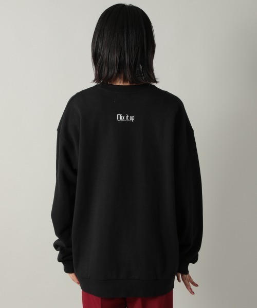 PBLIM(ページボーイリム)の「【PAGEBOYLIM】センガイラストウラケ(スウェット・レディース・ブラック/ホワイト・MEDIUM/X-LARGE)」の4枚目の写真