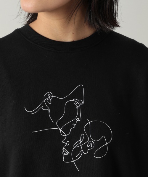 PBLIM(ページボーイリム)の「【PAGEBOYLIM】センガイラストウラケ(スウェット・レディース・ブラック/ホワイト・MEDIUM/X-LARGE)」の6枚目の写真