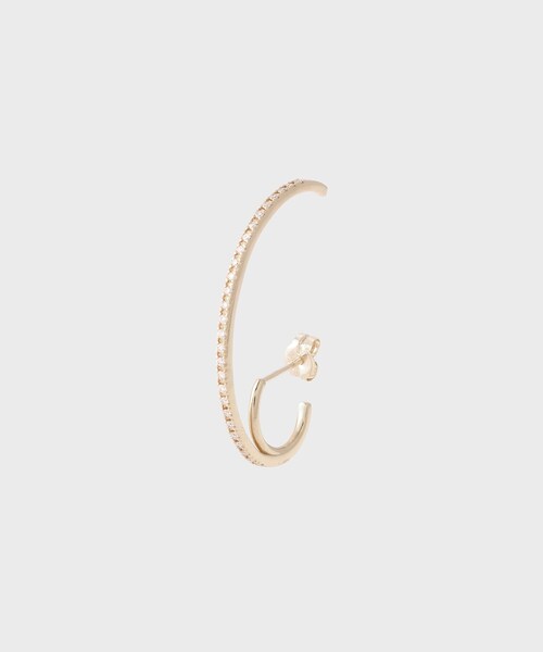 COCOSHNIK(ココシュニック)の「K10ダイヤモンドフープ イヤーカフピアス(片耳用)(ピアス(両耳用)・レディース・アイボリー系・00)」の2枚目の写真