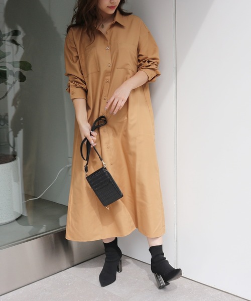 セール】ウエストリボンシャツワンピース（シャツワンピース）｜ROYAL