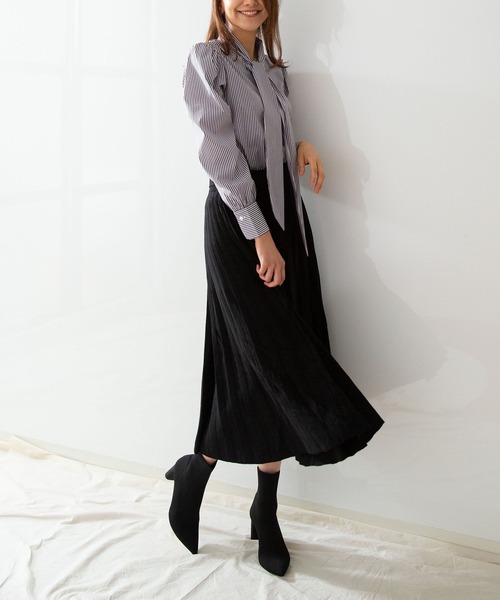 NARACAMICIE（ナラカミーチェ）の「《セットアップ対応》プリーツ風ニットスカート（スカート・レディース・ブラック・MEDIUM）」の19枚目の写真