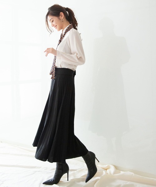 NARACAMICIE（ナラカミーチェ）の「《セットアップ対応》プリーツ風ニットスカート（スカート・レディース・ブラック・MEDIUM）」の22枚目の写真