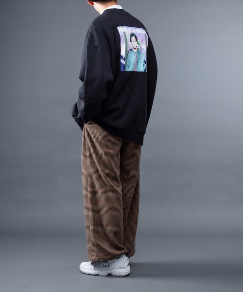 kutir（クティール）の「yutayunoki × kutir コラボ裏起毛スウェット（スウェット・メンズ・ホワイト/オフホワイト/ライトパープル/ダークブルー/チャコールグレー/ブラック・MEDIUM/LARGE）」の8枚目の写真