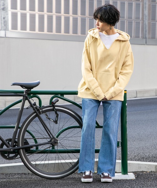 RAGEBLUE(レイジブルー)の「ピグメントハーフスリットパーカー/929821(パーカー・レディース・ピンク/イエロー/ブラック・FREE)」の7枚目の写真