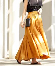 コットンボイルマキシギャザーフレアスカート#