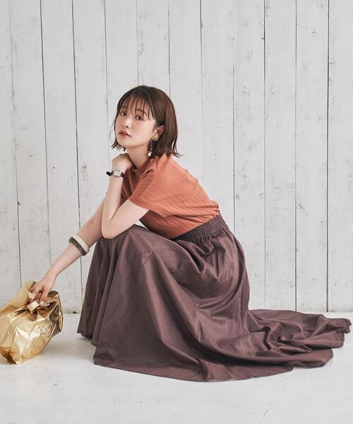coen（コーエン）の「コットンボイルマキシギャザーフレアスカート#（スカート・レディース・オリーブ/モカ/ネイビー/マスタード/ライトグレー/ブラック・FREE）」の18枚目の写真