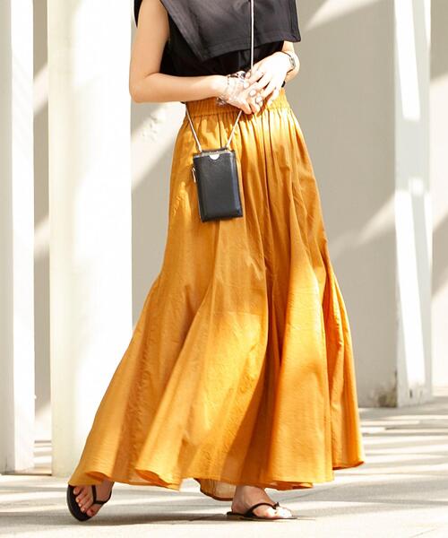 coen（コーエン）の「コットンボイルマキシギャザーフレアスカート#（スカート・レディース・オリーブ/モカ/ネイビー/マスタード/ライトグレー/ブラック・FREE）」の7枚目の写真