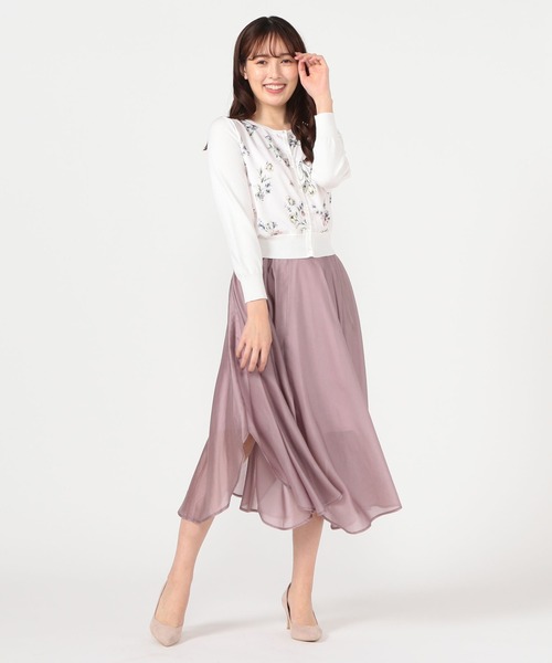 ハイロー ヘム ミディ スカート Outfitter lab｜チェックイレギュラーヘムミディスカート